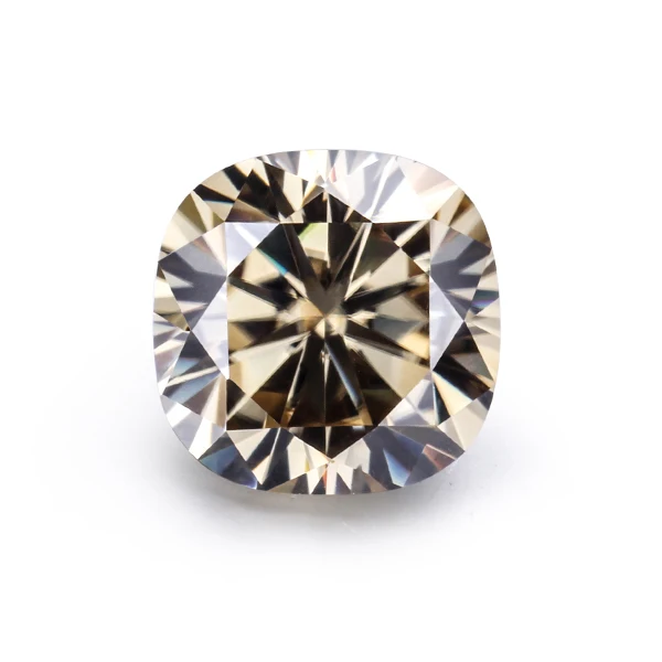 

Wholesale Excellent Light Champagne Moissanite 7x7mm Cushion Shape Brilliant Cut Synthetic Gemstone Jewelry