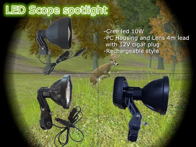 Portable led handheld hunting spotlight Rechargeable 15w emergency light