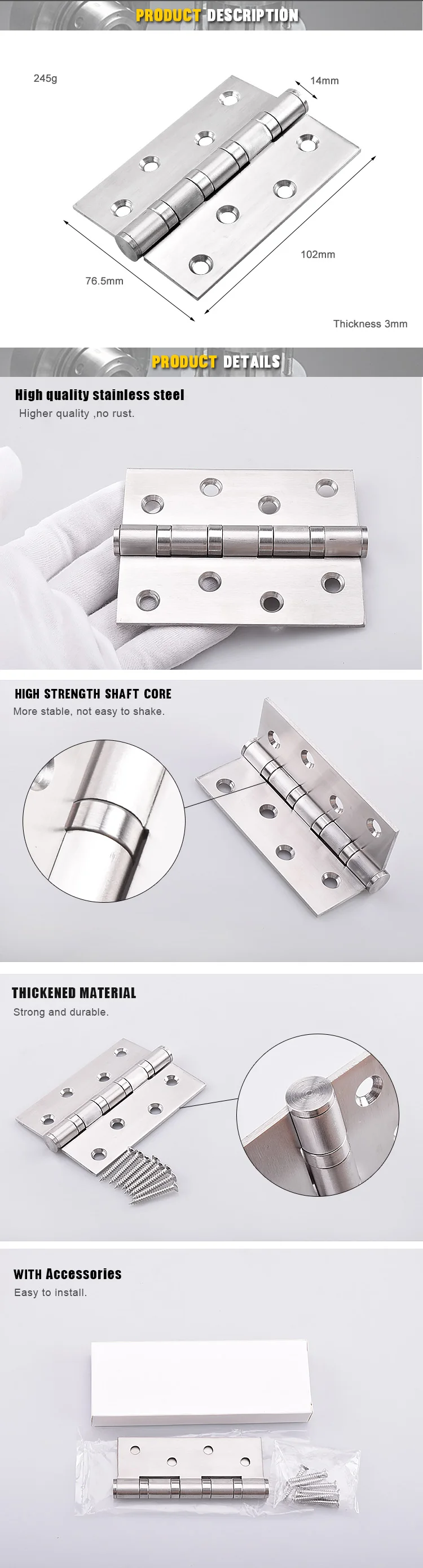 Customized Metal Invisible Concealed Hinge Hydraulic Door Closer