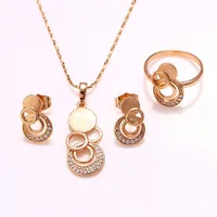 

62216 Xuping Fashion China Wholesale 18K Charming Glass Gold Jewelry Set