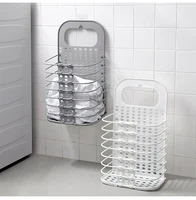 

Bathroom Collapsible Wall-mounted Dirty Clothes Plastic Foldable Laundry Basket