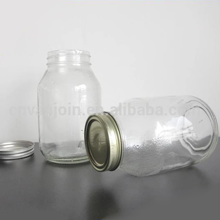 1 Liter 1000ml 32oz Wide Mouth Glass Jar With Screw Lids For Food Jam