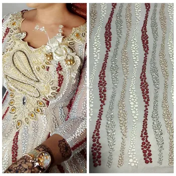 embroidered net lace fabric