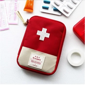 red medical first aid kit travel portable medical package emerge
