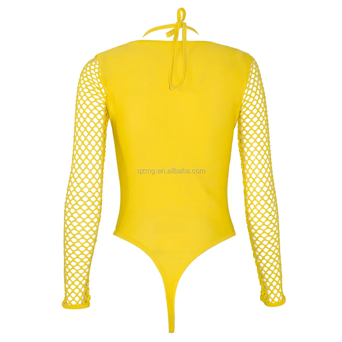 Wholesale Mesh Long Sleeve Swimsuit Neon Green Micro String Bikini ...