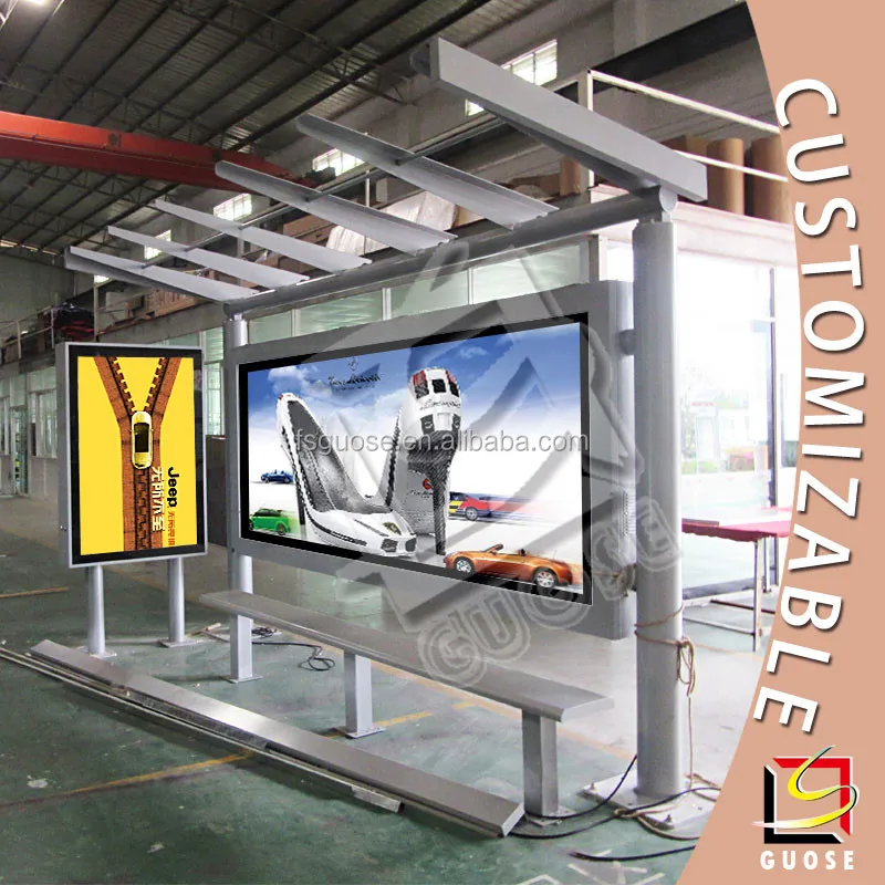 Outdoor Advertising Bus Stop Bench Bus Station Waiting Chairs