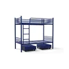 Cheap price stainless frame double decker bunk bed with ladder for hostel