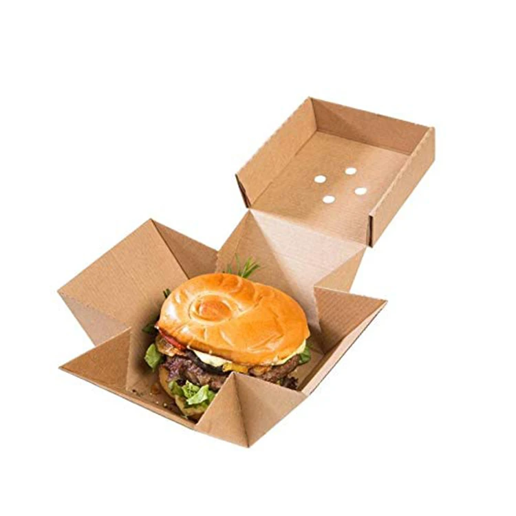 This image has an empty alt attribute; its file name is Corrugated-packaging-kraft-burger-box-template-wholesale.jpg