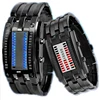 Waterproof Luxury Blue LED Women Men's Watches TADA Steel Digital Electronic Watch Luminous Sports LED Clock Binary Watch