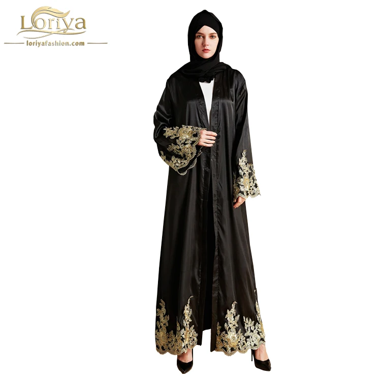 abaya black and gold