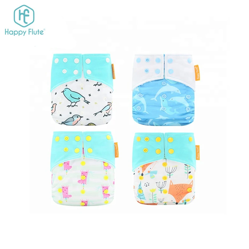 

HappyFlute Fashion Design Diapers Cloth Adjustable Eco-Friendly Baby Reusable Cloth Diaper, Colorful