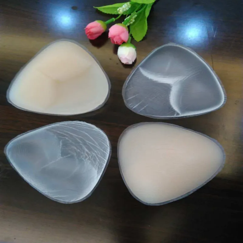 

Free shipping swimwear bikini bra pads silicone bra pad for swimsuit, Nude;transparent