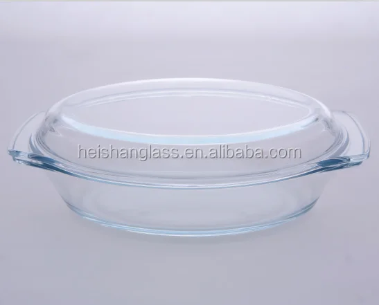 
Oval microwave safe borosilicate glass casserole with lid for kitchen 