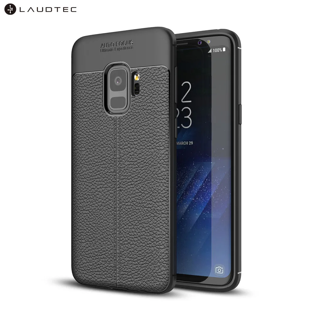 

Laudtec Litchi Leather Pattern Silicone TPU Back Cover Case For Samsung Galaxy S9, Black;blue;red;gray