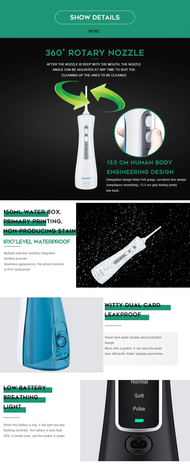 Newest rechargeable electric floss pick dental water flosser