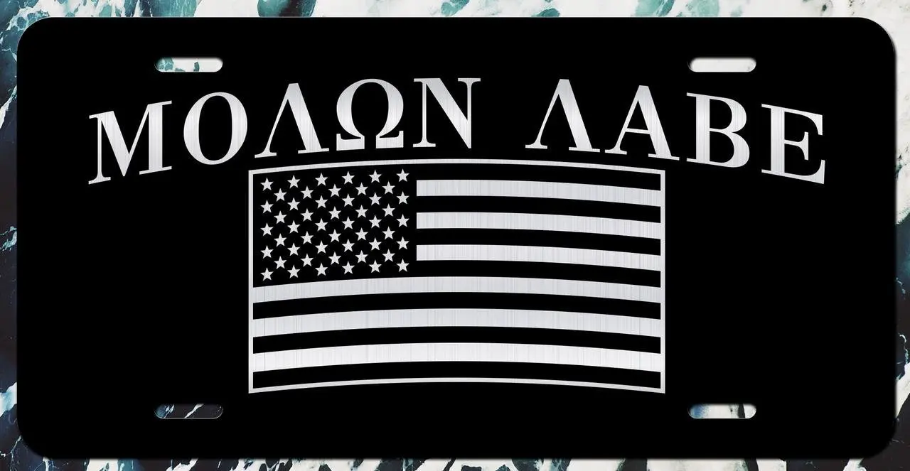 MOLON LABE MOLON LABE Black Heavy Duty Metal License Plate Frame Tag
