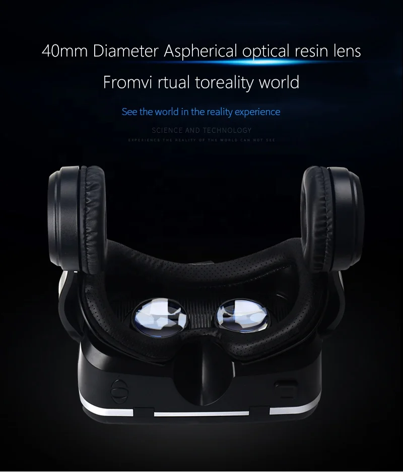 Shinecon 6.0 Virtual Reality Smartphone 3D Glasses VR Headset Stereo Helmet VR Headset with Remote Control for IOS Android