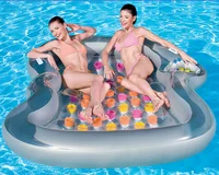 

factory hot selling top quality SOFT 2 to 3 person bestway 43045 beach air bed inflatable pool Party water floating Island