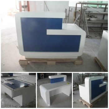 Blue Reception Counter,Small Office Desk Design,Small Reception Desk ...