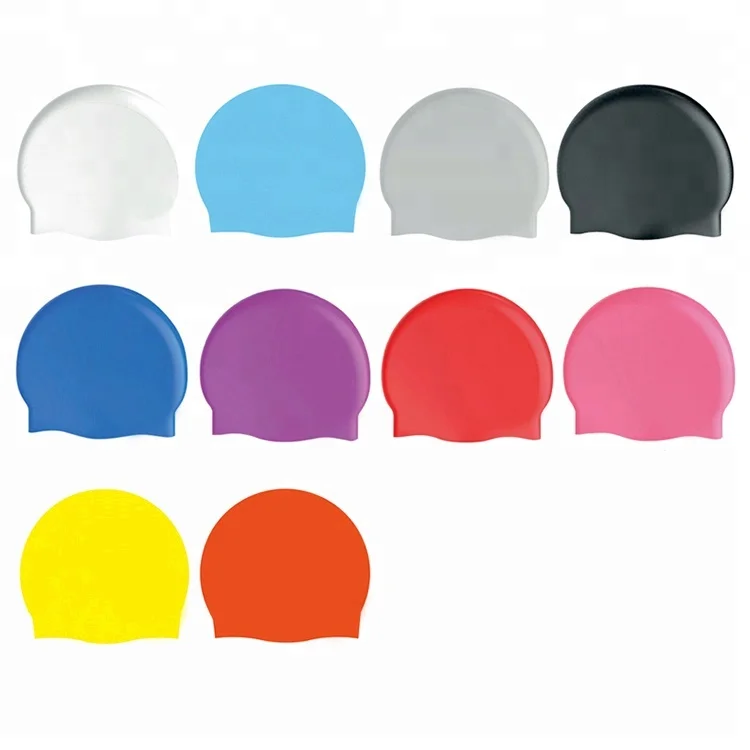 

Bulk Sale Fashionable Customer Cheap Eco-friendly Waterproof High Flexible Silicone Swimming Cap Printed For Adults, Customized