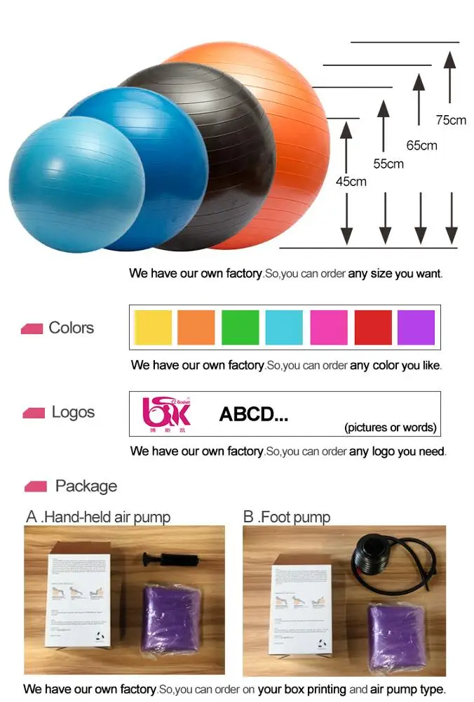 Quality-Assured Natural Rubber 120cm Exercise/Fitness Balls/Plastic Fitness Yoga Ball