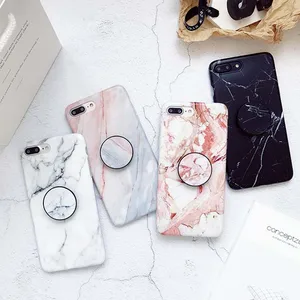 Marble Stand Holder Soft Phone Back Cover iPhone