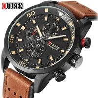 

CURREN 8250 Men Japan Quartz Watch Luxury Brand Fashion Casual Week Display Leather Strap Sport Wristwatch