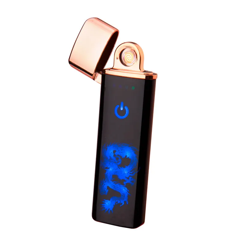 MLT199 New Arriving Customized LED Screen Logo Lighter With Battery Indicator Touch ignition Cigarette Lighter