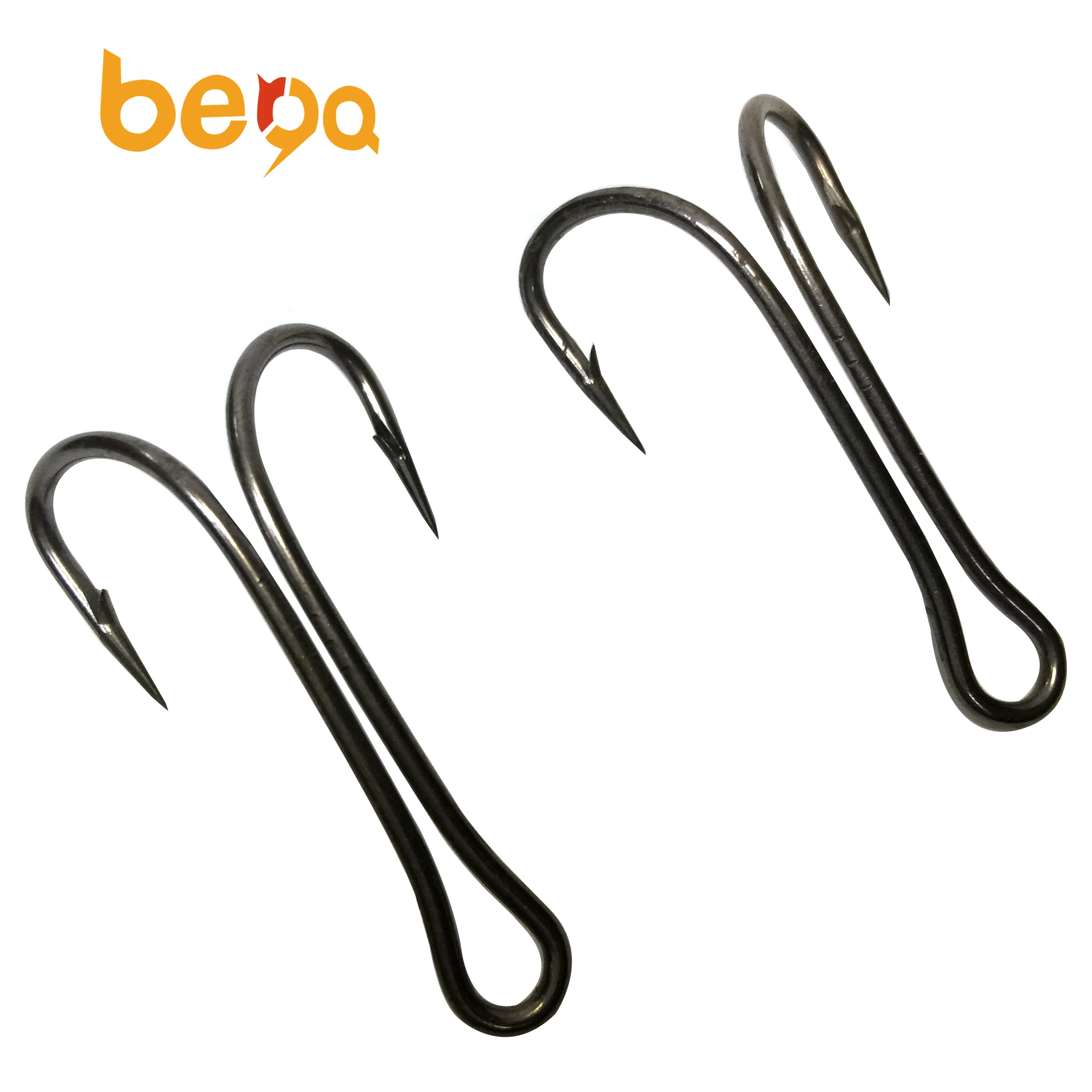

High Carbon Steel double prong hook Double Fishing Hook, Silvery ,customizable