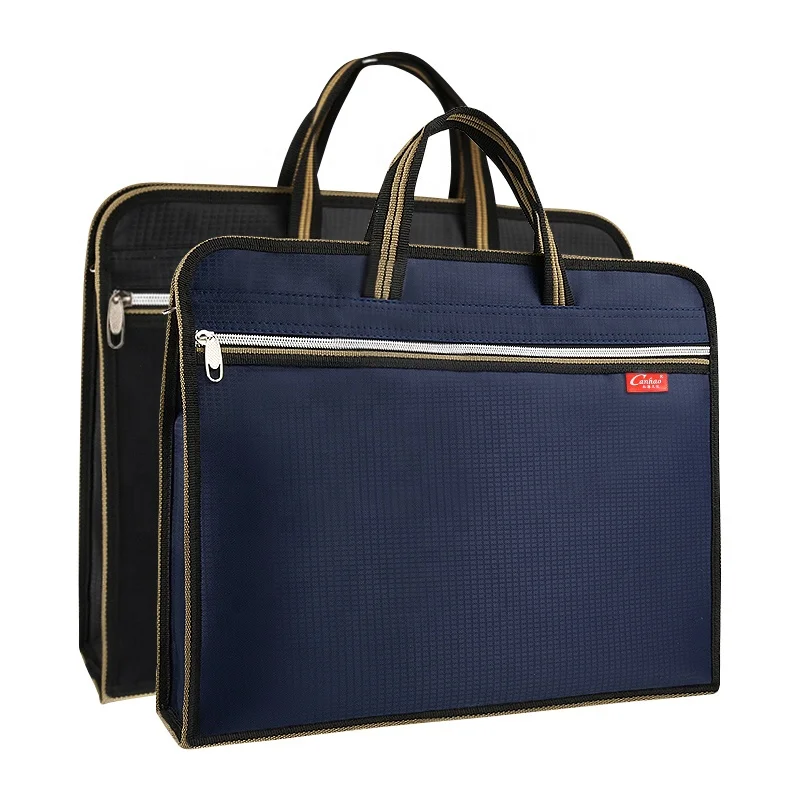 

Promotion print 14 inch laptop document handle bag briefcase, Dark blue