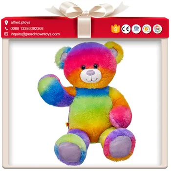 rainbow coloured teddy bear