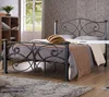 vintage antique look style metal bed in grey finish bedroom furniture