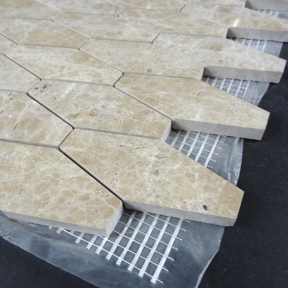 Long hexagon statuary emperador light shaped marble mosaic tile