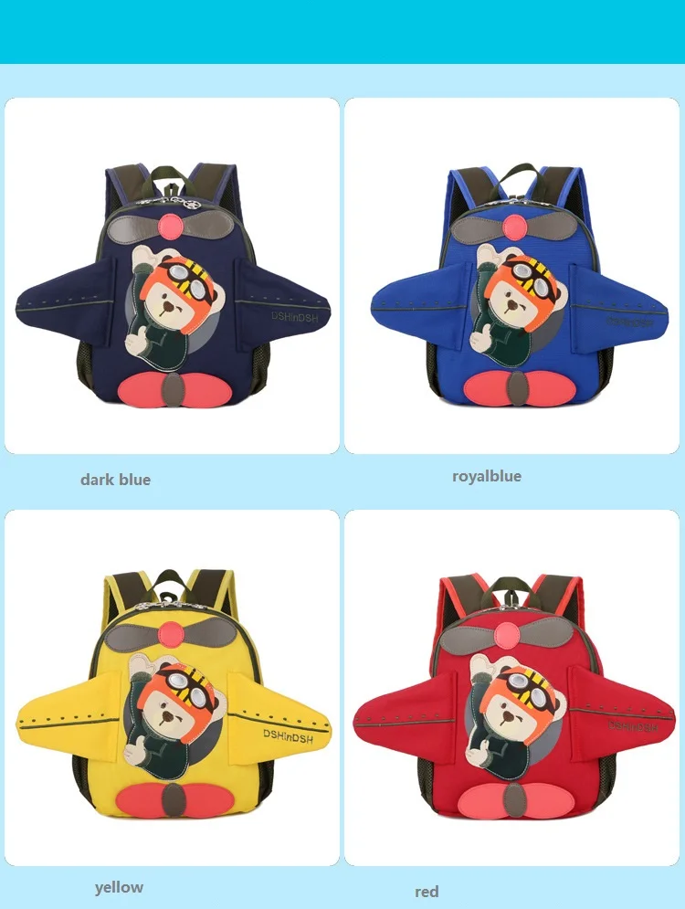 New Fashion 3D airplane Backpack Cute Children Bagpack Kids Bagpack
