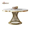 Round dining table with rotating centre white set