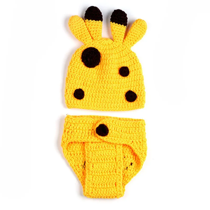 

Baby Outfit Giraffe Crochet Knitted Photography Props Newborn Baby Outfits Diaper Costume, Shown on the pic