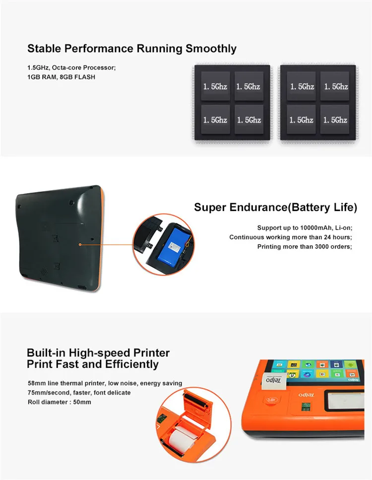 TPS520 android pos terminal devices