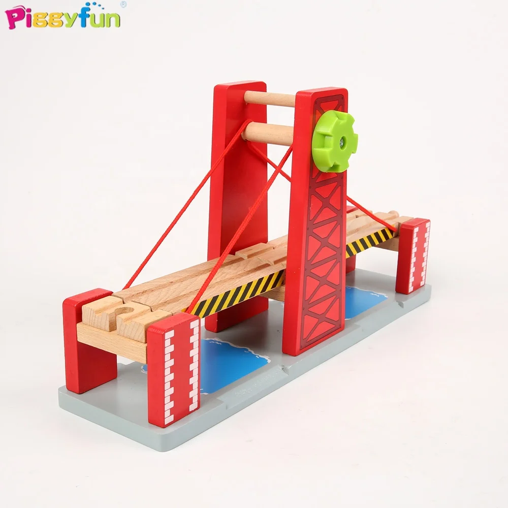 wooden train set bridge