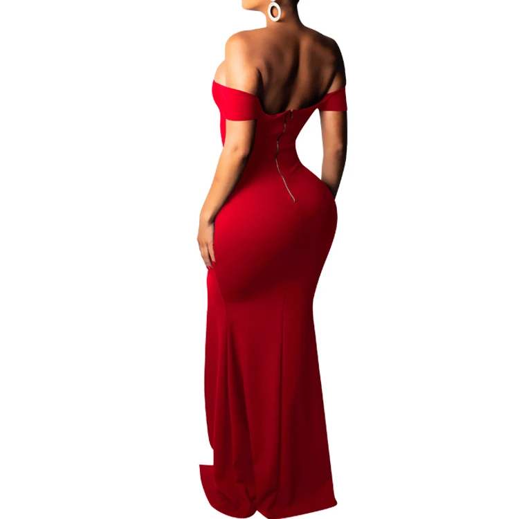Simple One Piece Bodycon Off Shoulder Side Split Gowns Pictures Formal Dresses Women Buy Pictures Formal Dresses Women Woman One Piece Dress Simple Formal Dresses Product On Alibaba Com