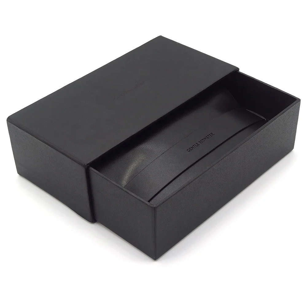 

Wholesale Custom Private Logo Black Hard Cardboard Pu Leather Soft Sunglasses Case Box Packaging