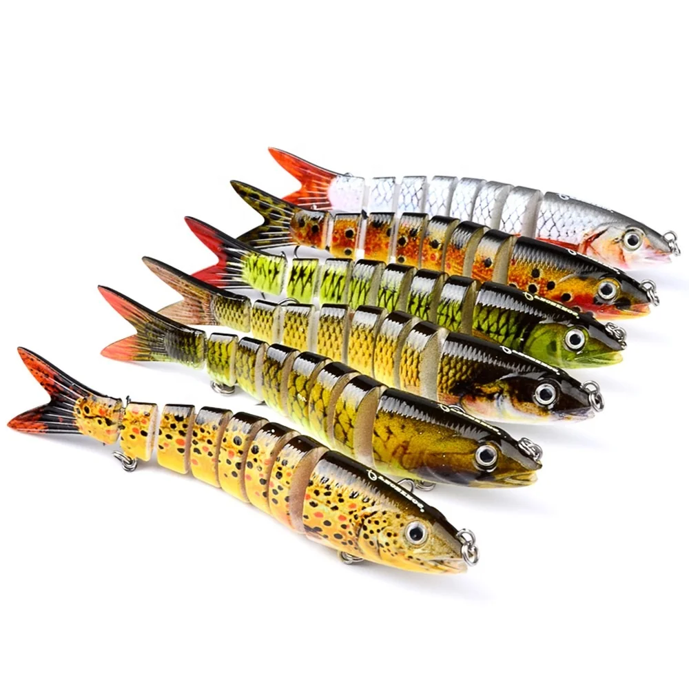 

Lifelike Multi-Jointed Fishing Lure 13cm 20g 8 Sections Trout Swimbait Fishing Tackle Manufacturers, 12 colors