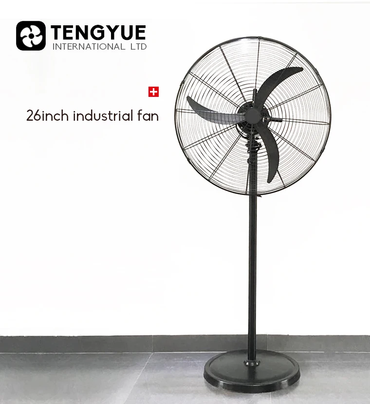 Strong Wind 26 Inch Industrial Fan Metal 26 Inch Industrial Stand Fan Iron Base 30 Inch