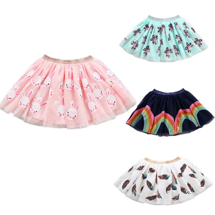 

Princess Summer Kids Baby Dance Tutu Skirt For Girl Sequined 3 Layers Tulle Toddler Lace Pettiskirt 2-7T