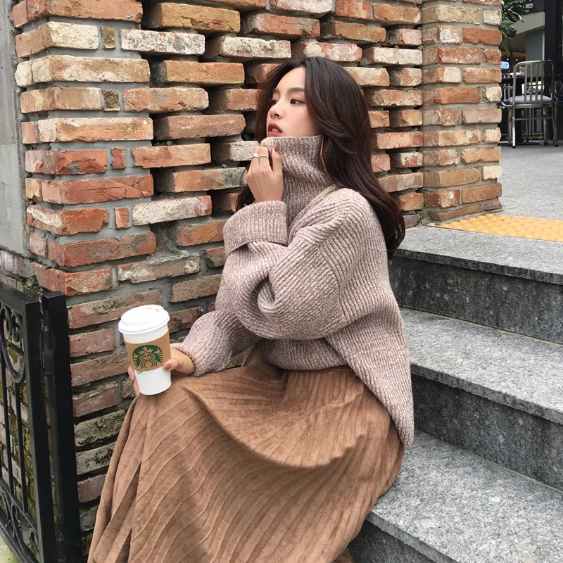 

Factory Outlet 2019 New Arrivals Korean Winter Turtleneck Women Wears Knitted Sweater Pullover