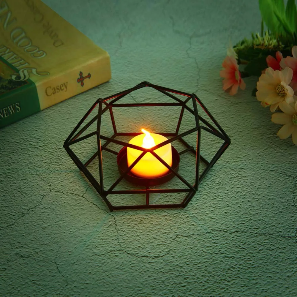 Black Metal Votive Tealight Geometric Candle Holder For Weddings,Parties,Fireplace Buy Black