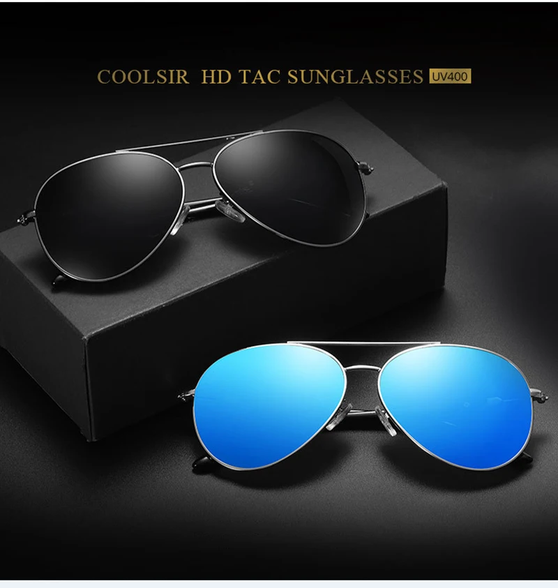 Fuqian Trendy Metal Frame TAC Unisex Polarized Women Men Sunglasses