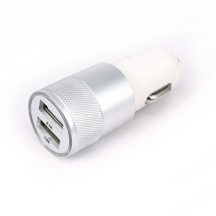 Aluminum Alloy Body Mobile Phone Car Charger Quick Charging Dual USB Charger For Smartphone