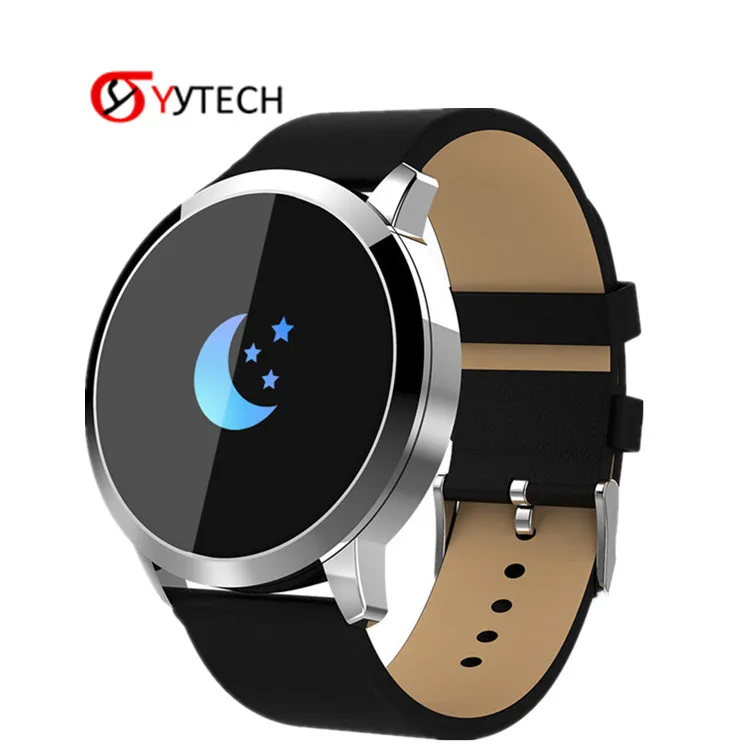 

SYYTECH New Q8 smart watch waterproof sports step counter Call reminder heart rate monitoring smart bracelet phone, Leather belt: black;silver;. stainless steel: gold;black