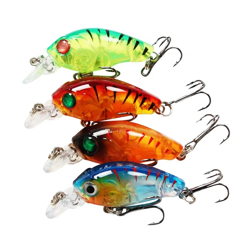 

3g mini crankbaits lure fishing gear tackle blank lure for sea and freshwater fishing, Green;red;yellow;blue