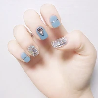 

YW199-278 Fashionable Glass Film Nail Art Wraps Patch Nail Polish Strips for Girls